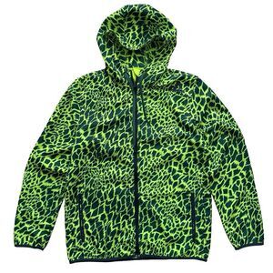 Adidas Mens M Neon Green Lightning Camo Full Zip Hooded Track Jacket Windbreaker